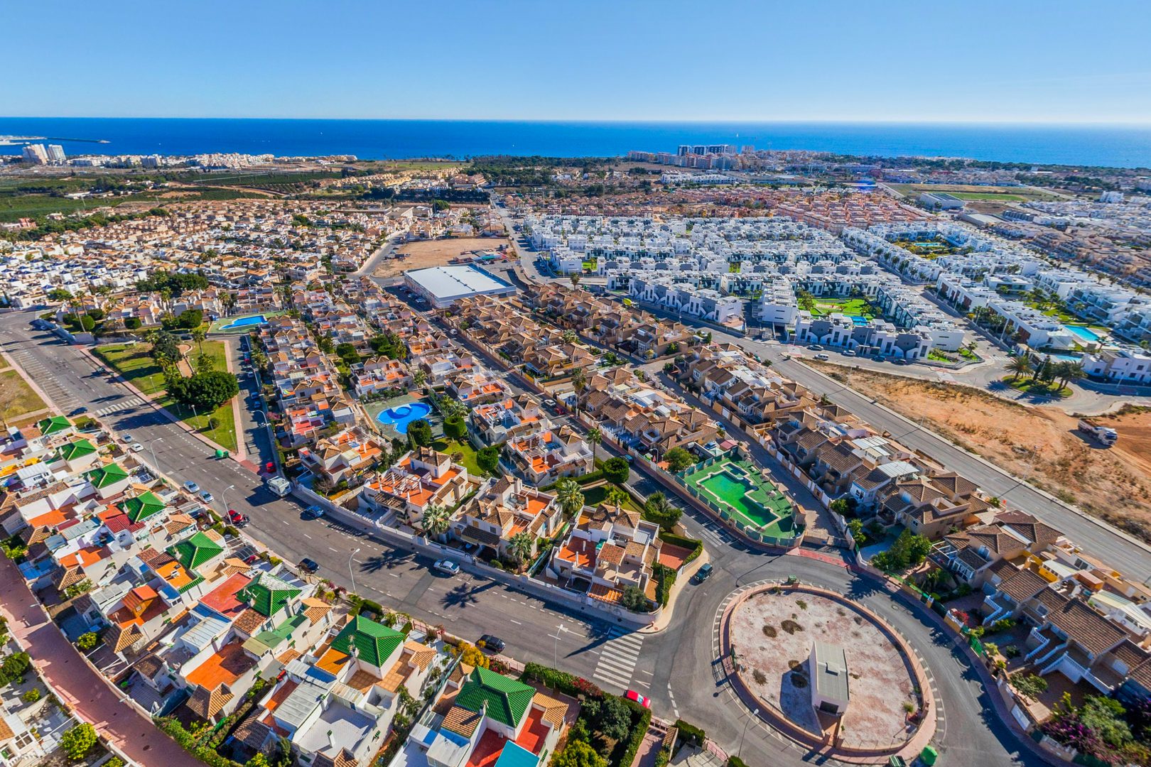 Los Altos community pools villas aerial Costa Blanca